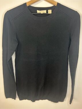 Inhabit Women’s Black Cotton Blend Sweater, Size Small